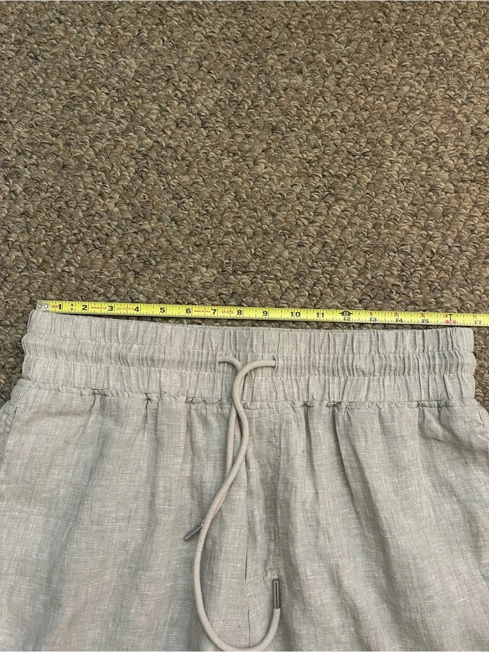 Quince 100% European Linen Wide Leg Pants Flax Beige Sustainable Drawstring | L